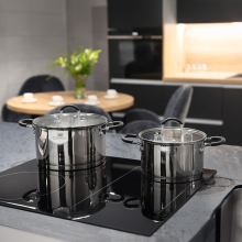 Garnek nierdzewny z pokrywką TORRES silikonowe uchwyty 4,6L